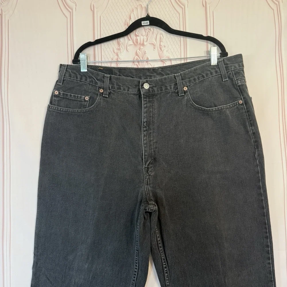 Levis 550 Relaxed Fit Faded Black Denim Jeans Mens Size 40x29